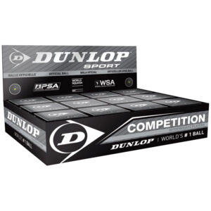 Squash Balls Dunlop Competition Single Yellow Dot (1 Dozen Box)
