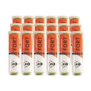 Tennis Balls Dunlop Fort Clay Court Tournament Select (Box of 18 Tubes / 72 Balls)